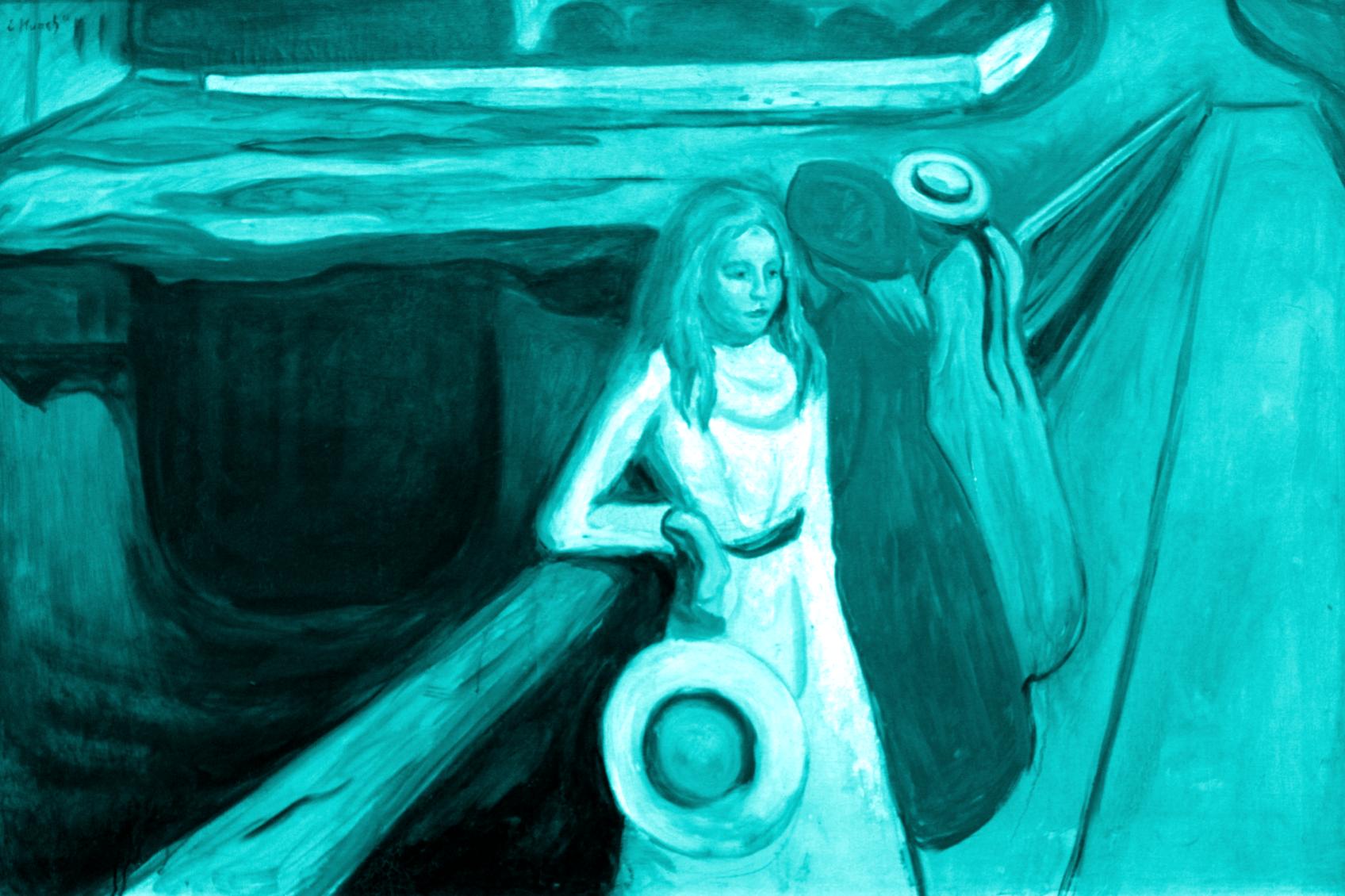 Munch backdrop, mood for the poem
